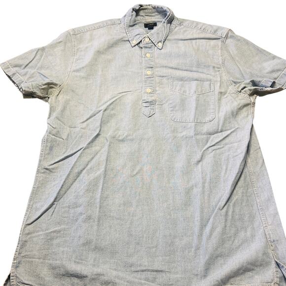 J Crew Mens Short Sleeve Denim Polo Top Size M - Picture 1 of 4